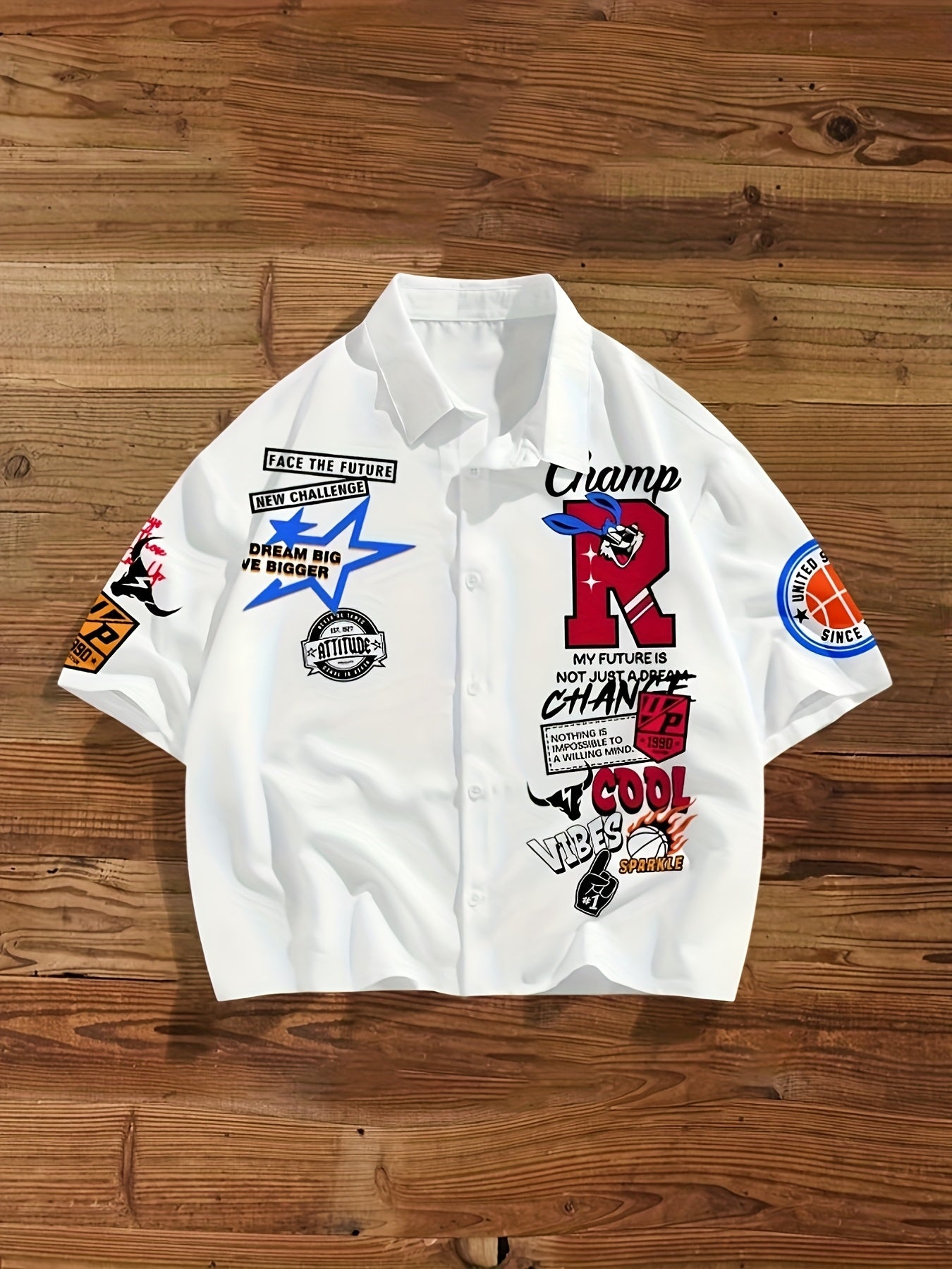 Men's White Short Sleeve Casual Shirt