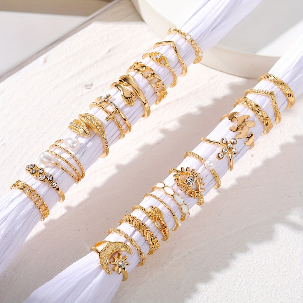 23pcs retro ring set