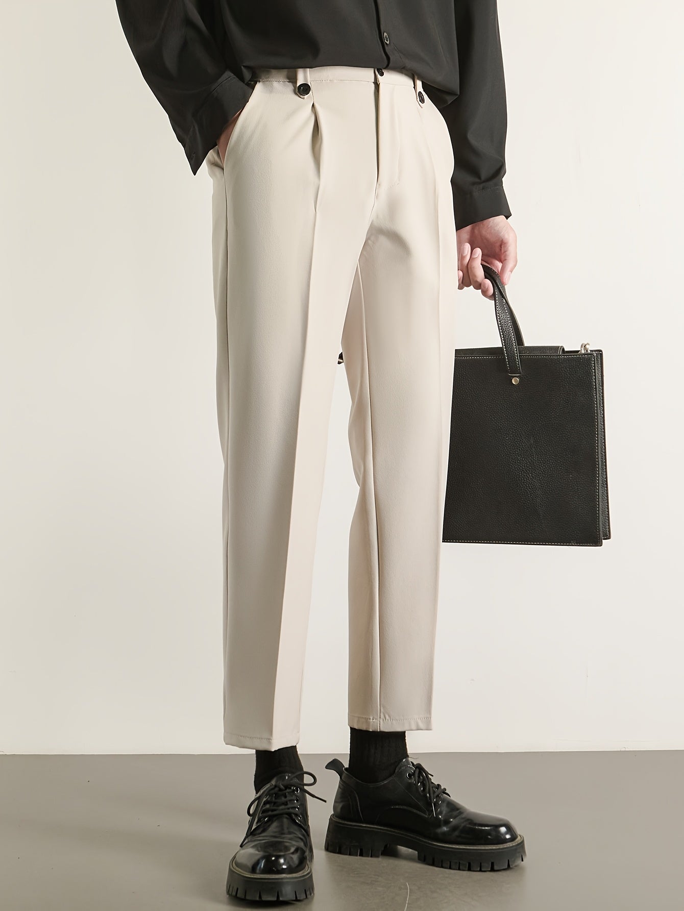 Men's Casual Business Solid Color Suit Pants