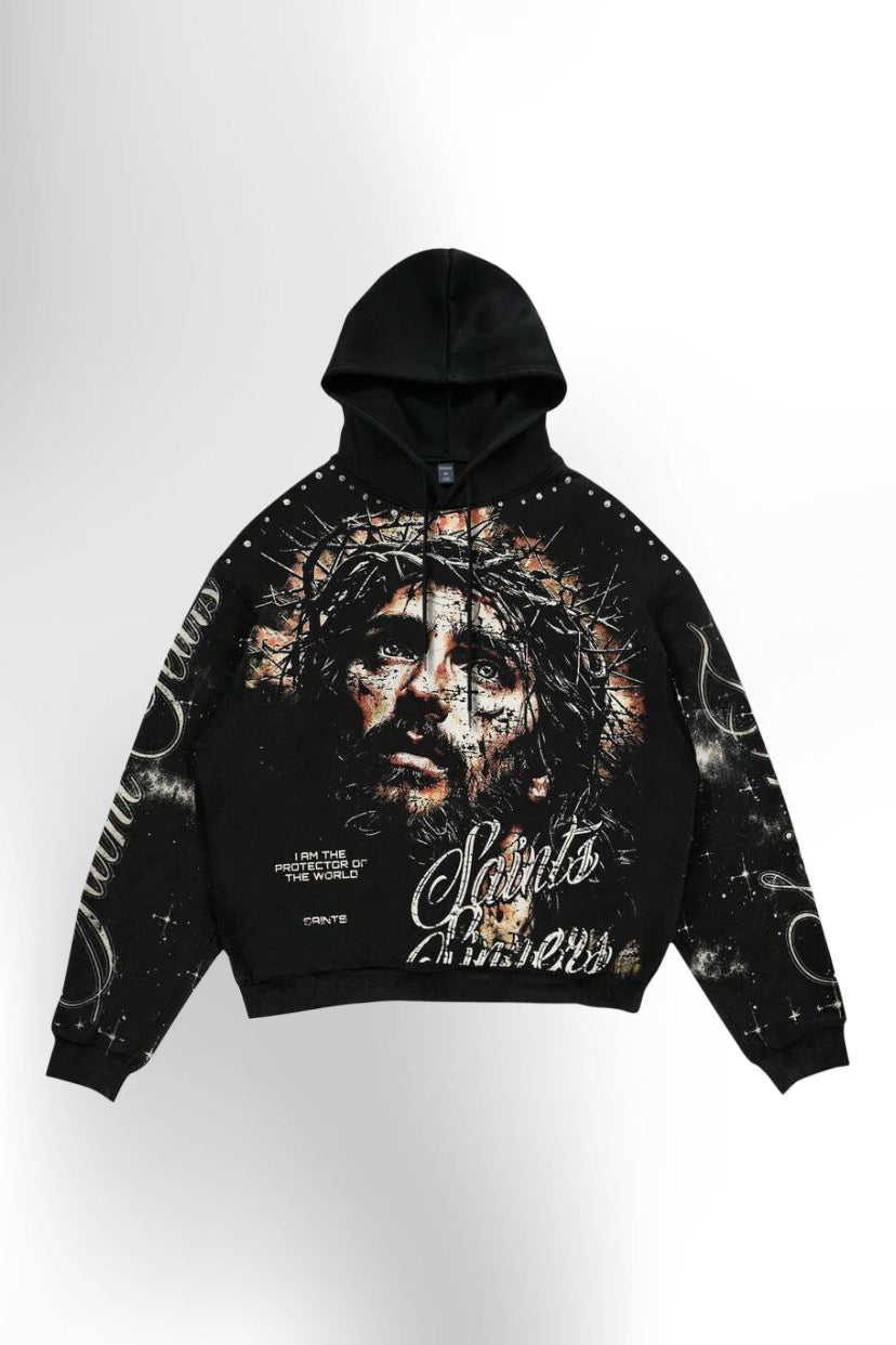 Men's Casual Figure Print Hoodie Sweatshirt