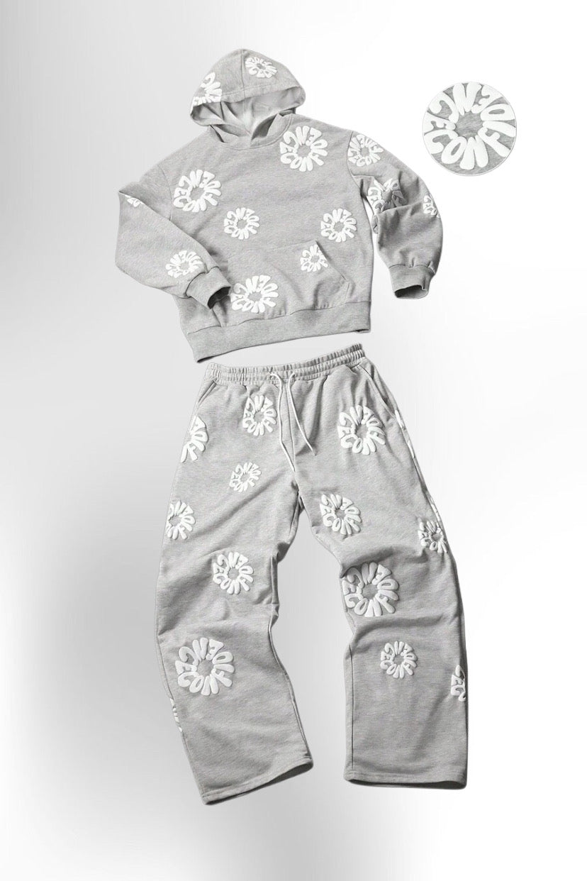 Men's Letter Print Hoodie And Sweatpants Set