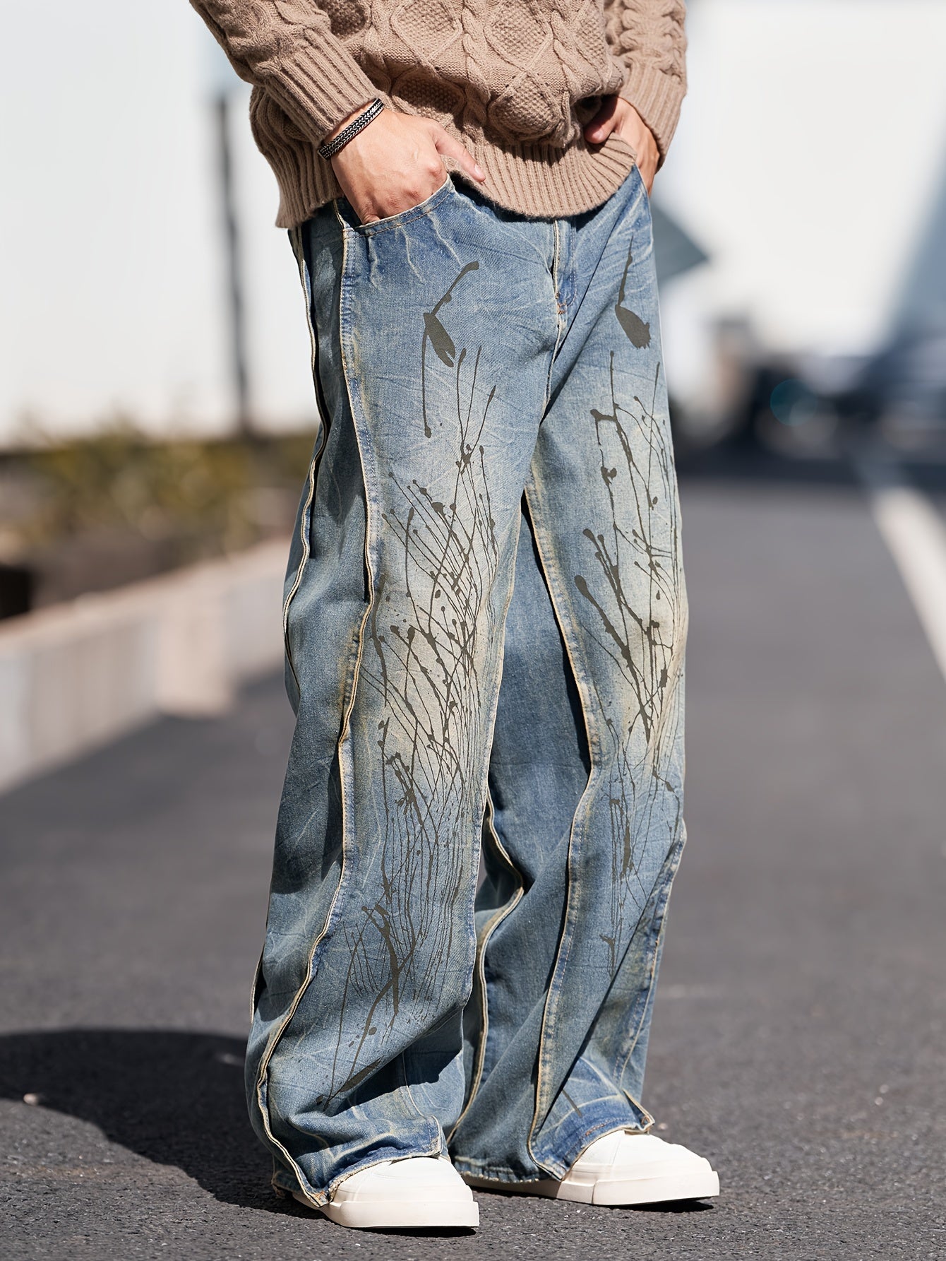 Men's Casual Wide-Leg Jeans