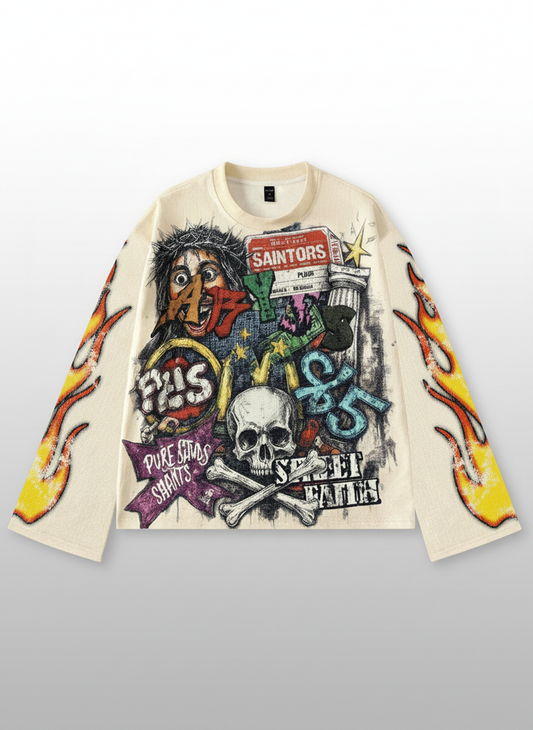 Skeleton Print Long Sleeve T-Shirt