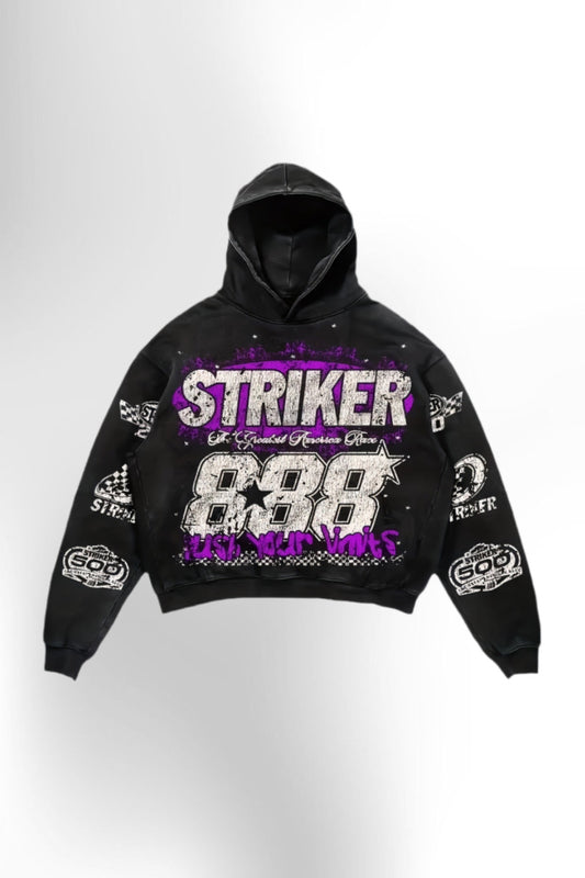 Y2K-Inspired "STRIKER''  Printed Hoodie