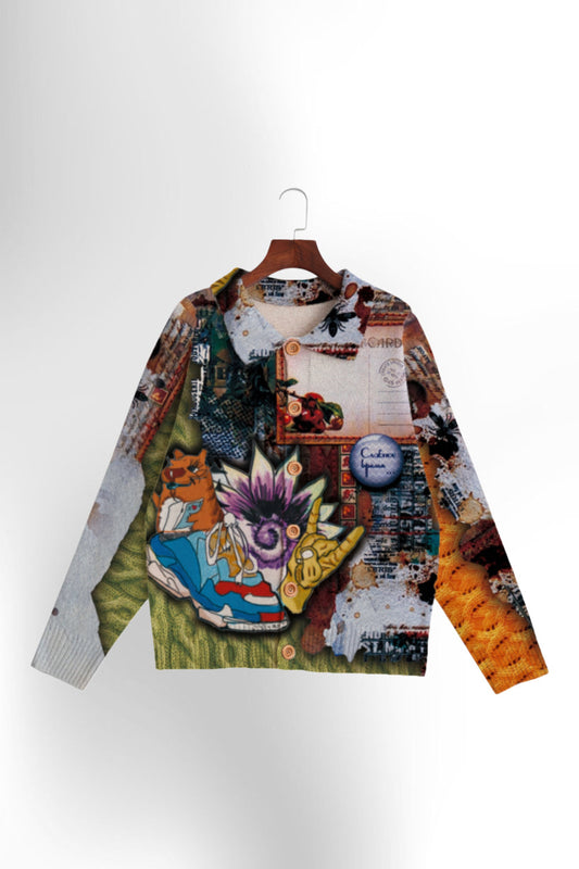 Men's Printed Sweater Cardigan