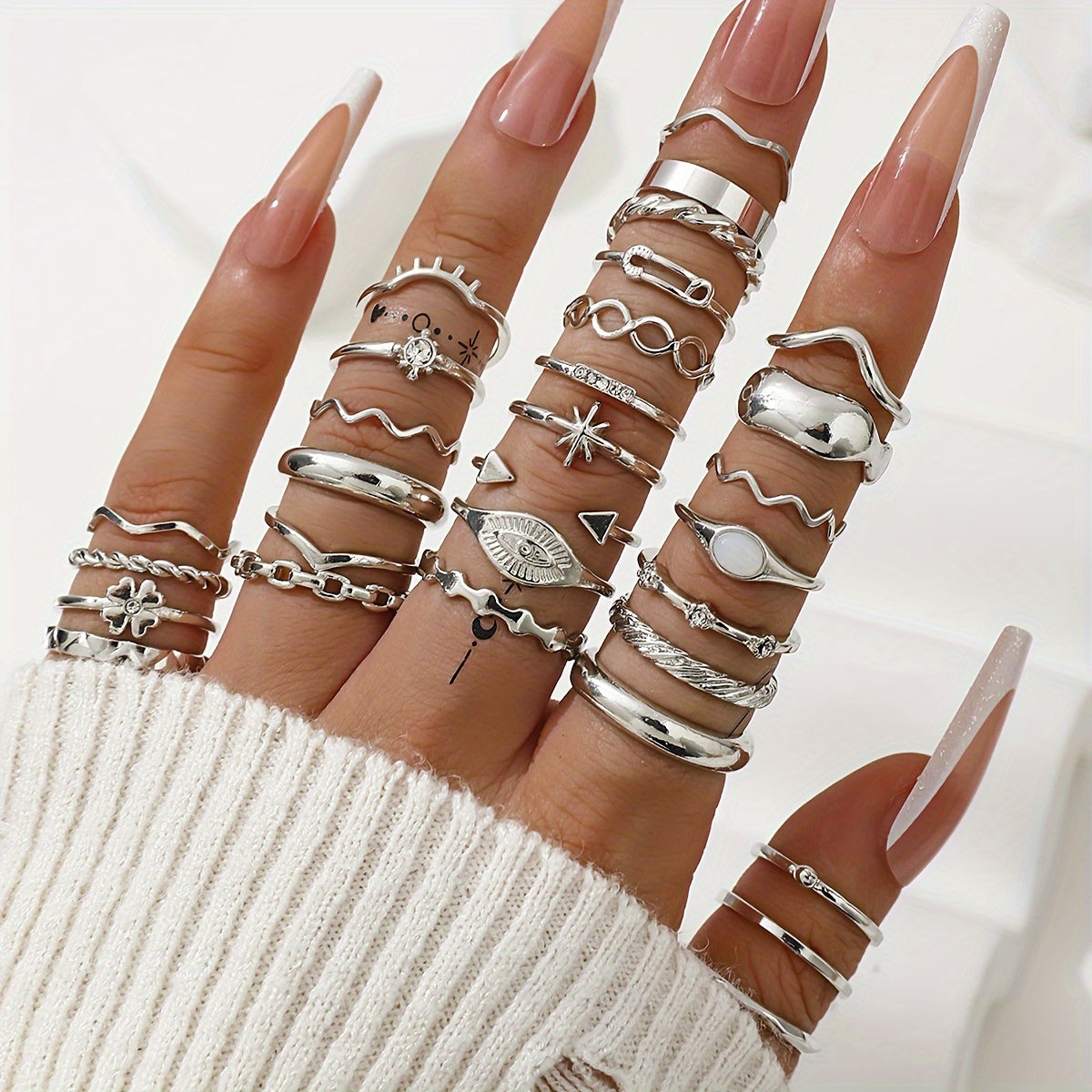 30pcs Alloy Iron Ring Set