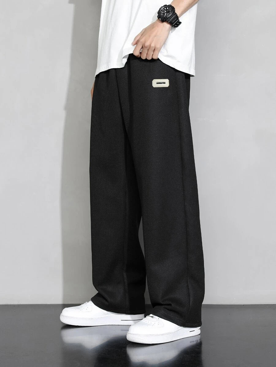 Men's Casual Waffle Knit Simple Straight Leg Pants