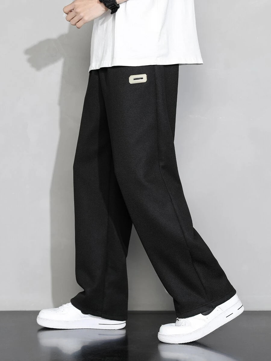 Men's Casual Waffle Knit Simple Straight Leg Pants
