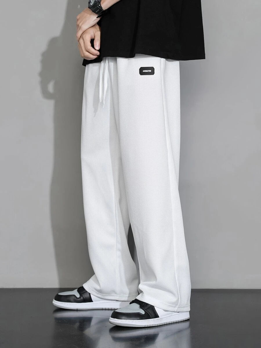 Men's Casual Waffle Knit Simple Straight Leg Pants