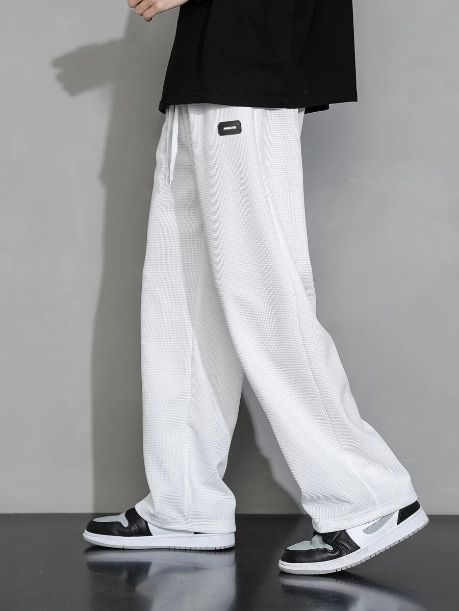 Men's Casual Waffle Knit Simple Straight Leg Pants
