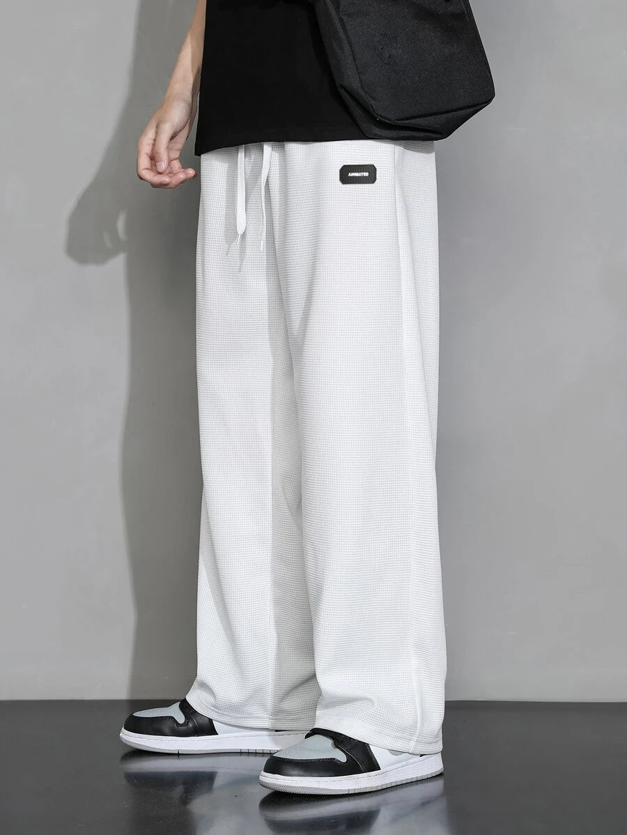Men's Casual Waffle Knit Simple Straight Leg Pants