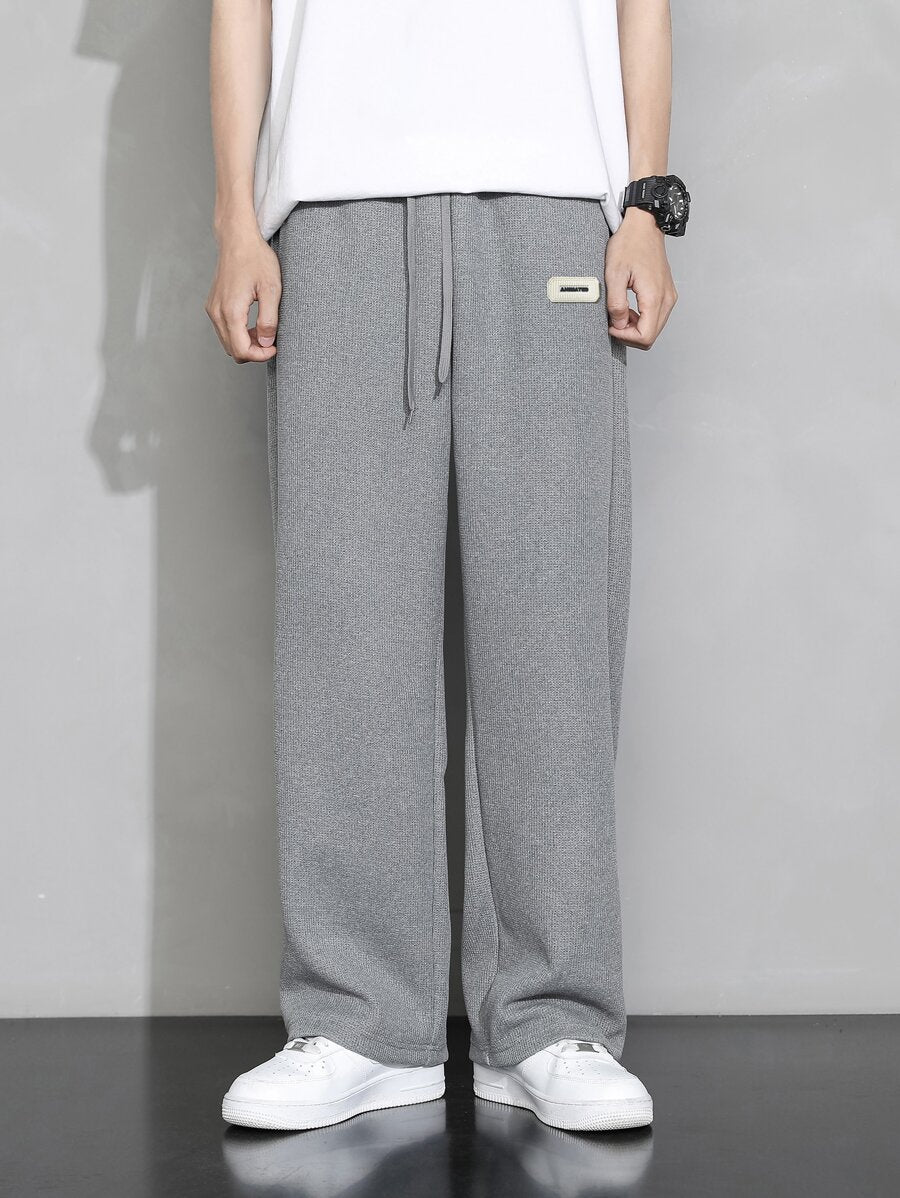 Men's Casual Waffle Knit Simple Straight Leg Pants