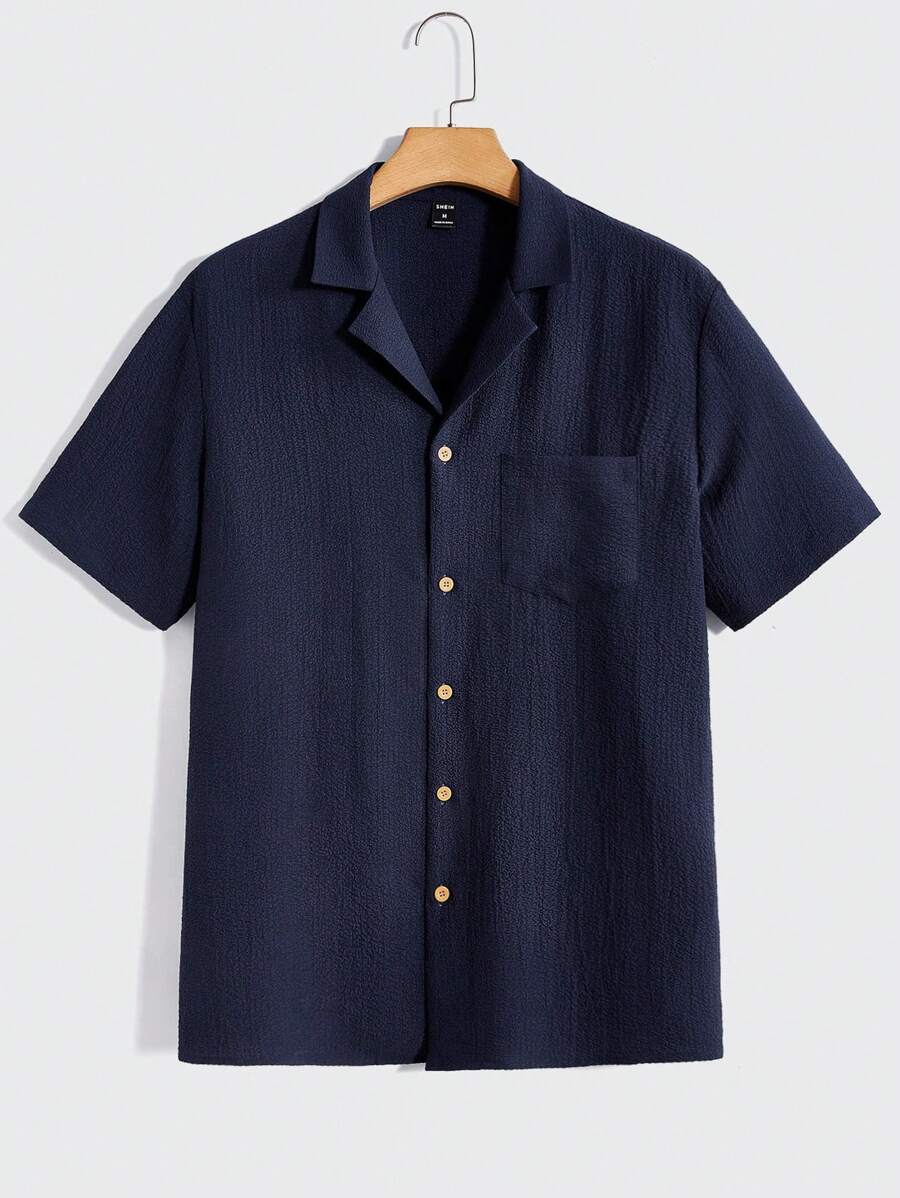 Men Short Sleeve Shirt And Pants Casual Summer Two-Piece Set