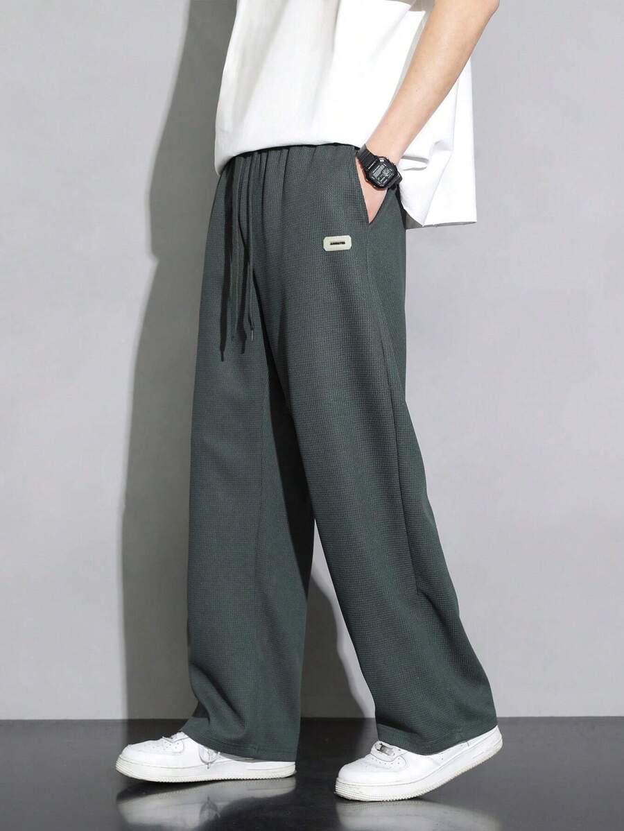 Men's Casual Waffle Knit Simple Straight Leg Pants