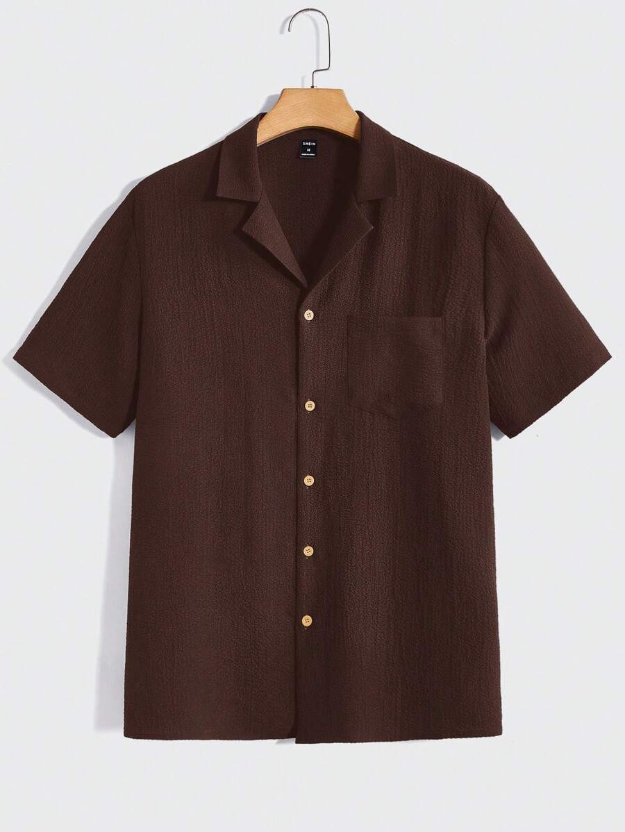 Men Short Sleeve Shirt And Pants Casual Summer Two-Piece Set