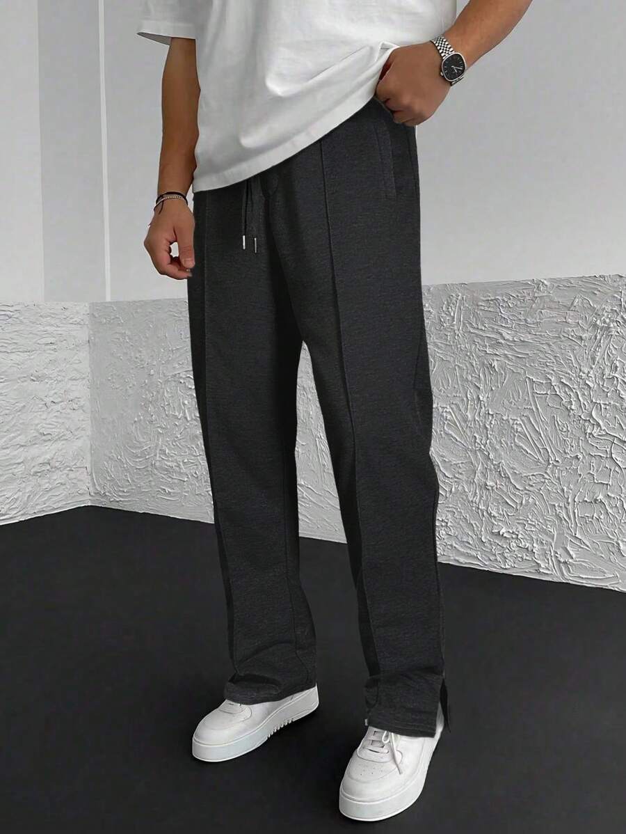 Drawstring Waist Seam Detail Sweatpants