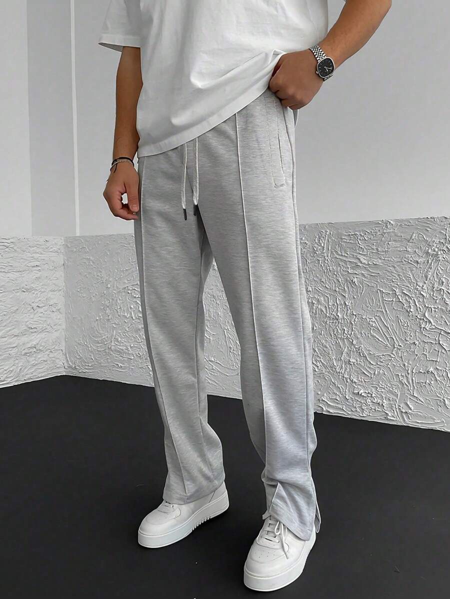 Drawstring Waist Seam Detail Sweatpants