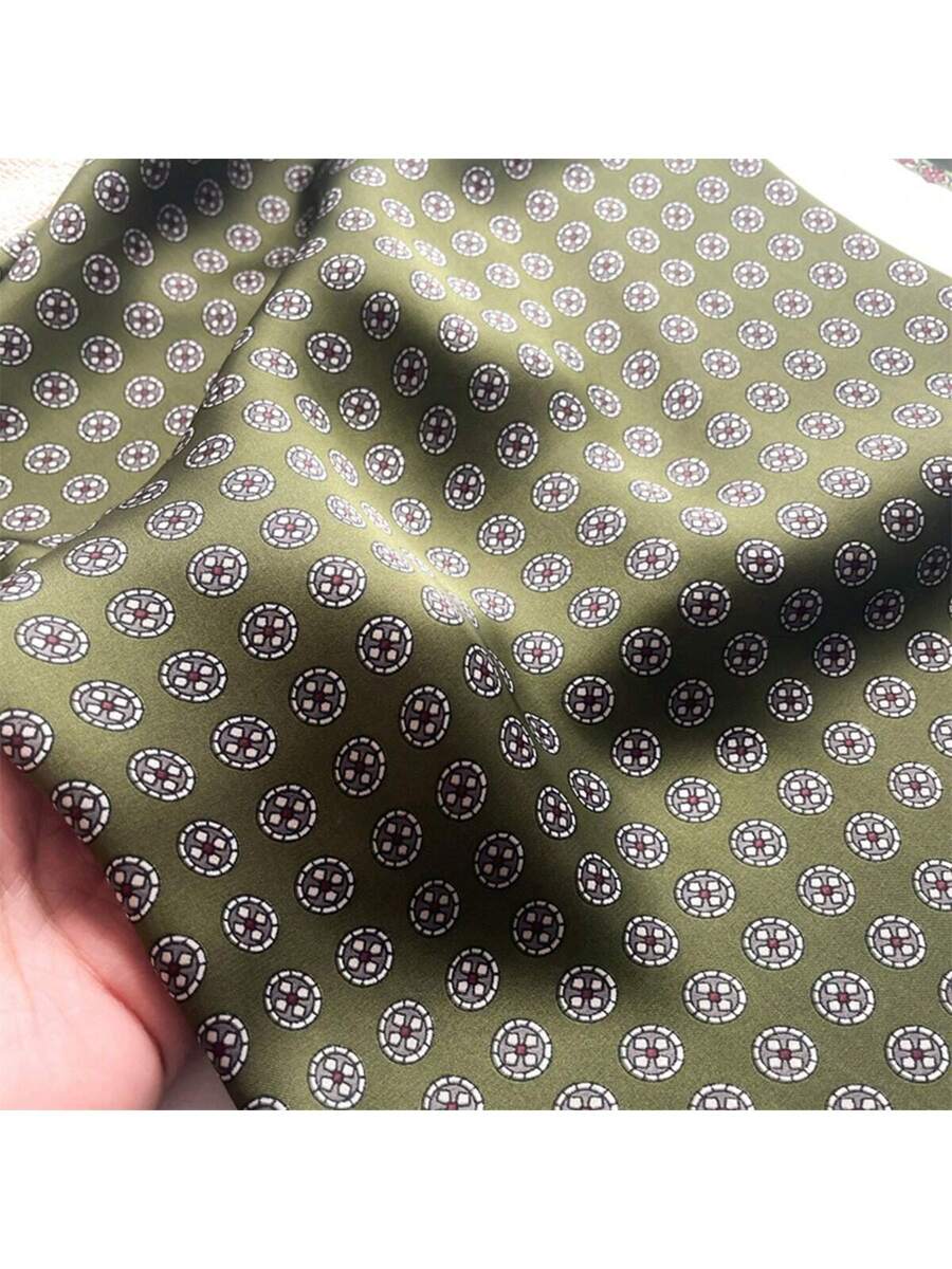 1pc Men Paisley Printed Imitation Silk Bandana Neckerchief