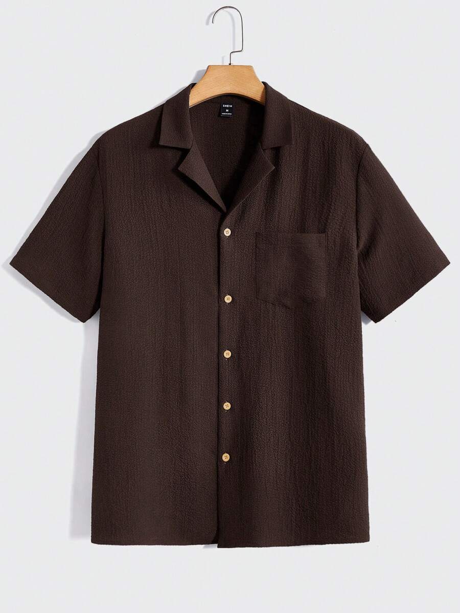 Men Short Sleeve Shirt And Pants Casual Summer Two-Piece Set