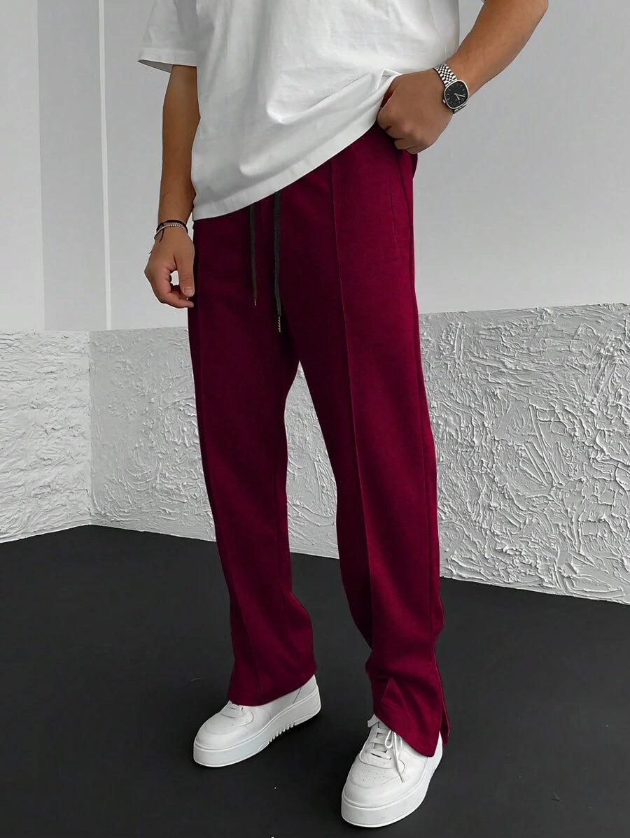 Drawstring Waist Seam Detail Sweatpants