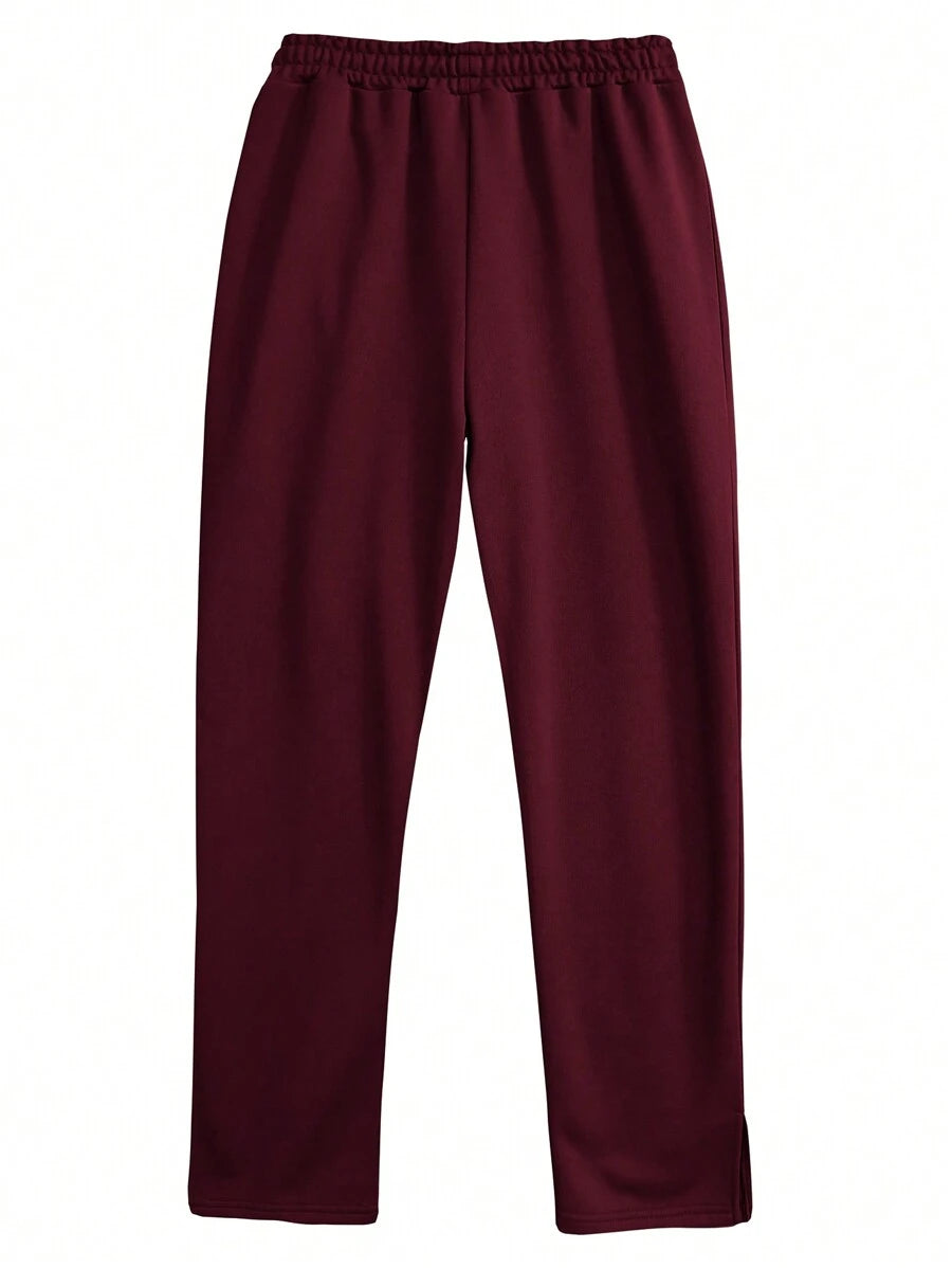 Drawstring Waist Seam Detail Sweatpants