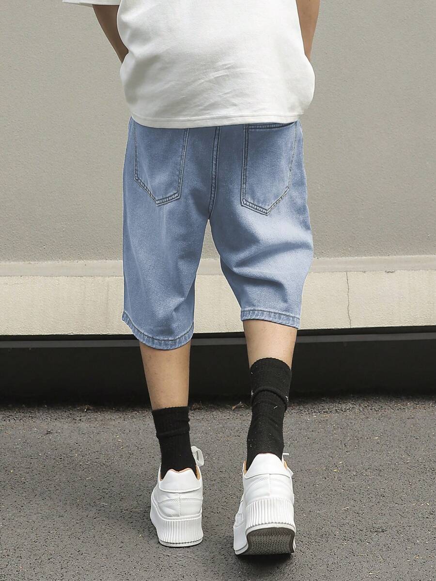 Men's Distressed Baggy Denim Shorts