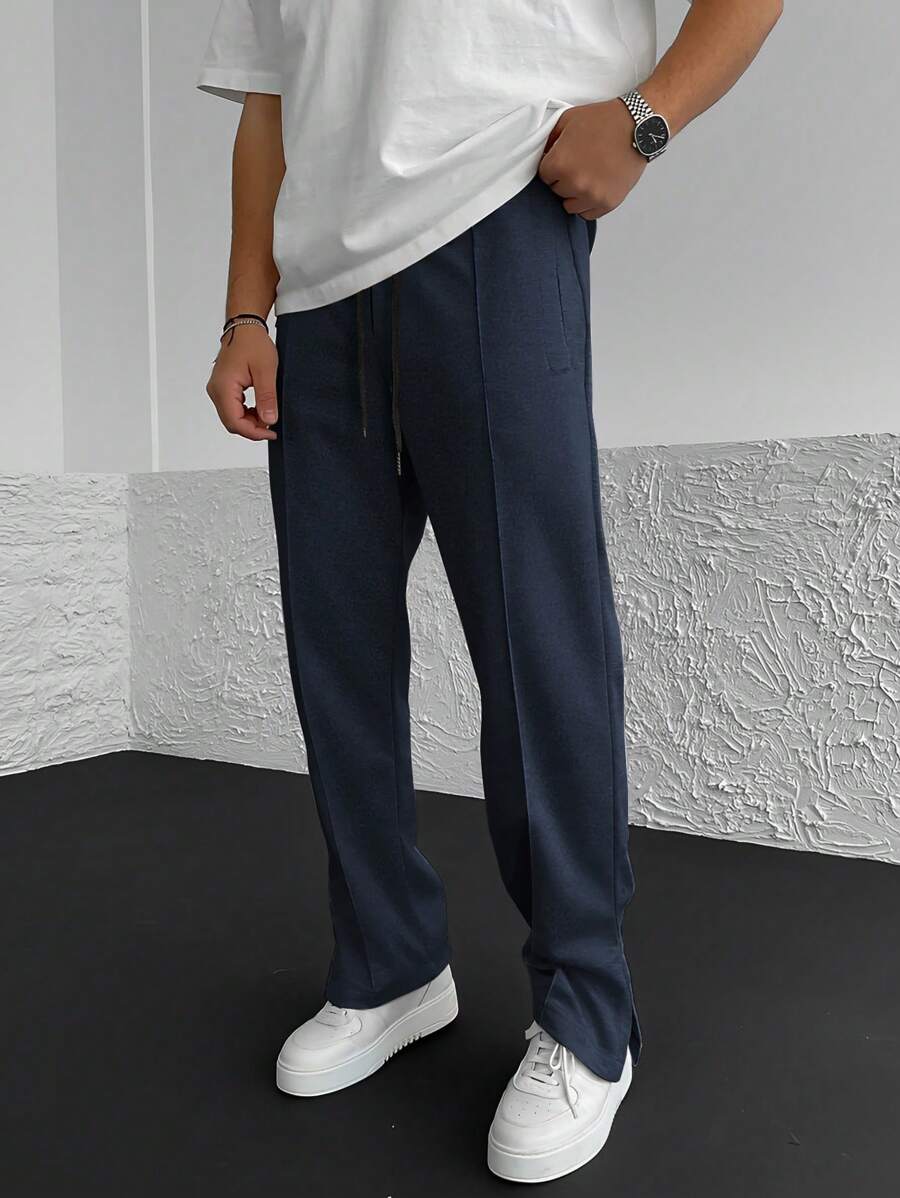 Drawstring Waist Seam Detail Sweatpants