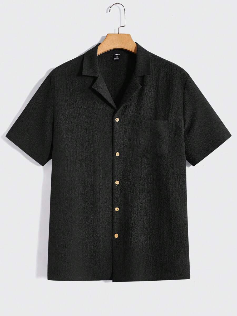 Men Short Sleeve Shirt And Pants Casual Summer Two-Piece Set