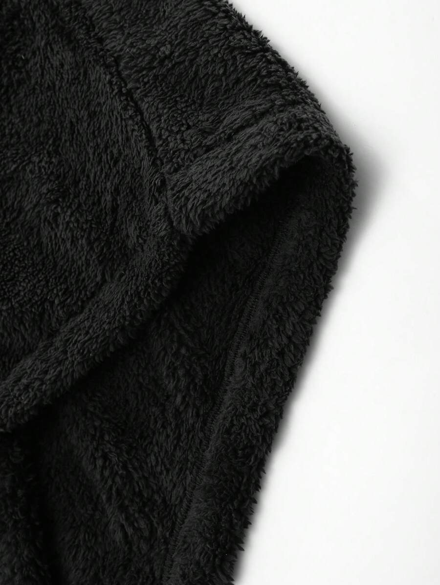 Men's Patchwork Stand Collar Half-Zip Fleece Sweatshirt