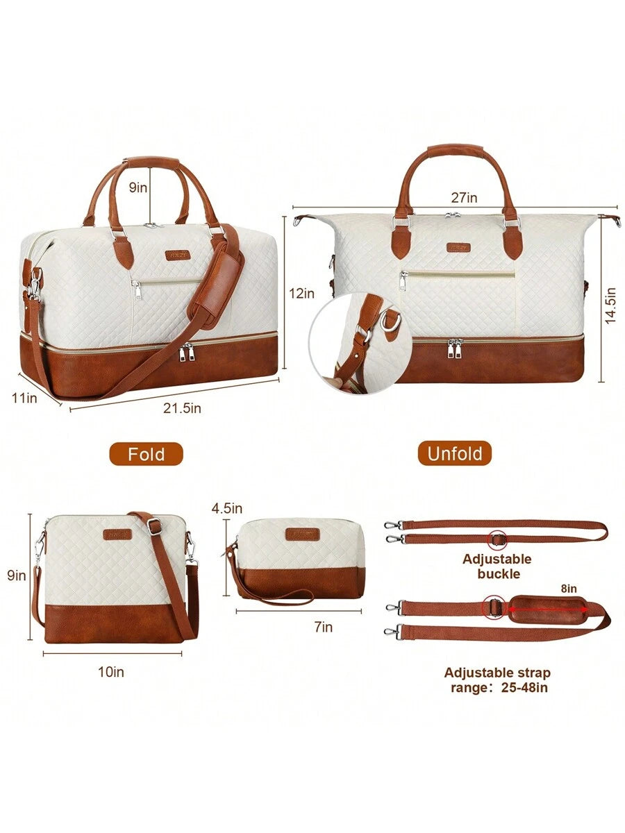 Weekender Travel Duffel Bag With Shoe Compartment