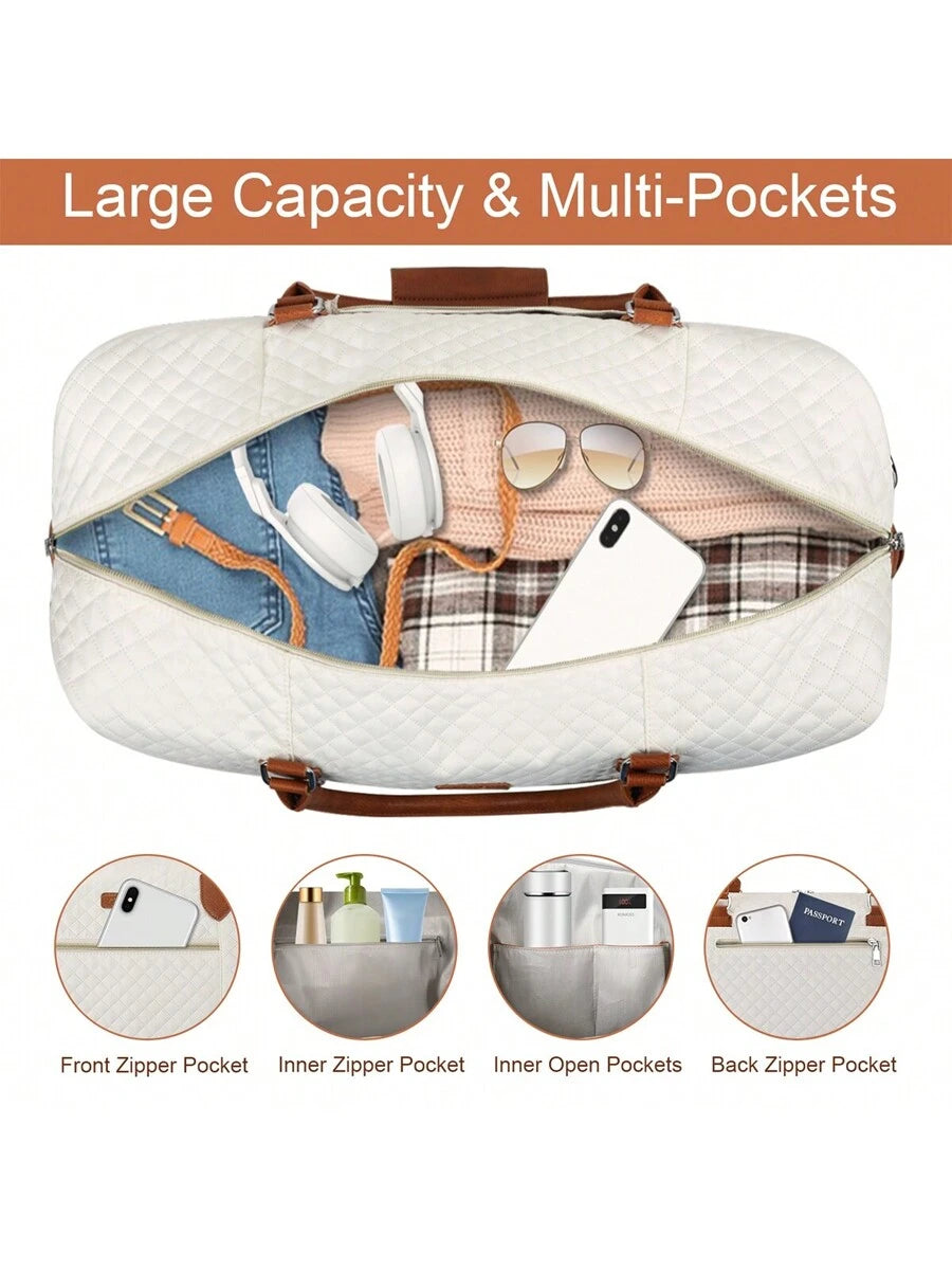 Weekender Travel Duffel Bag With Shoe Compartment