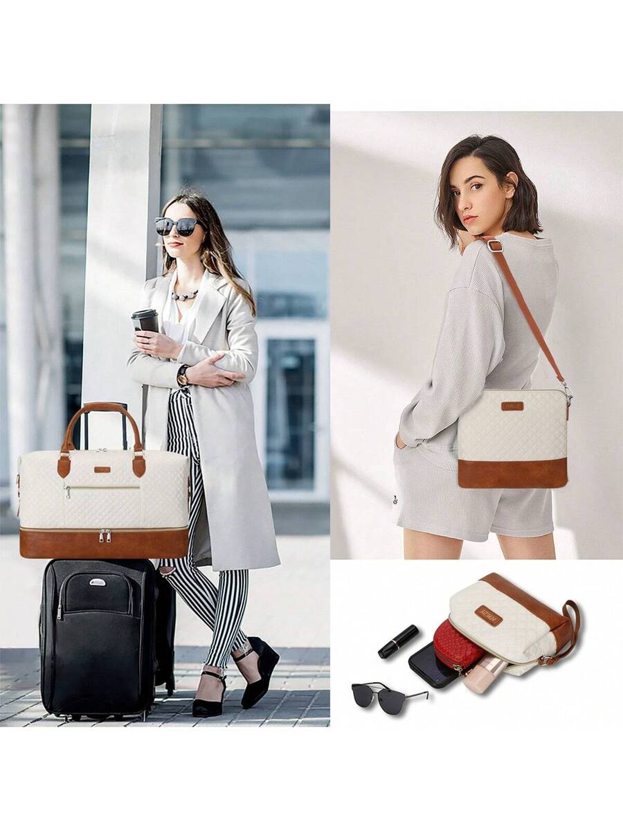 Weekender Travel Duffel Bag With Shoe Compartment