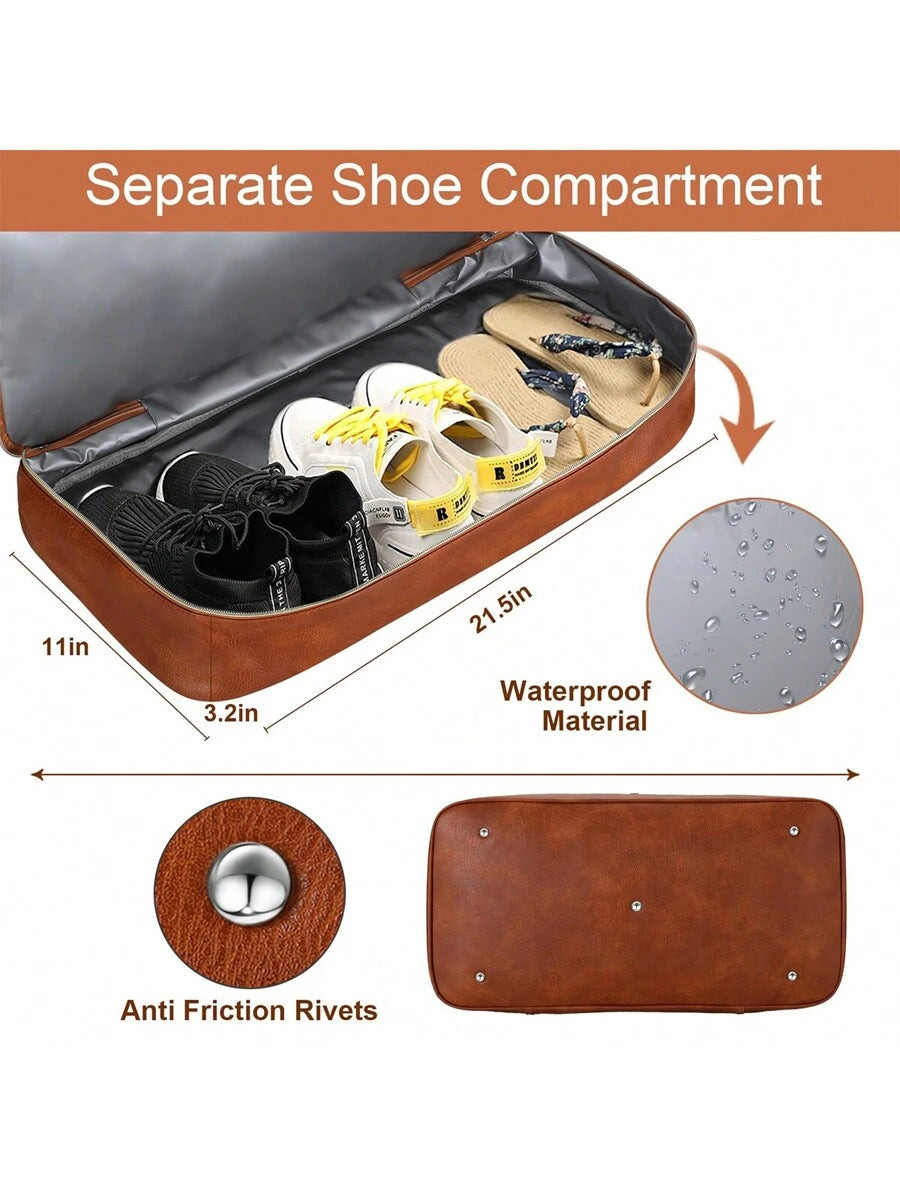 Weekender Travel Duffel Bag With Shoe Compartment