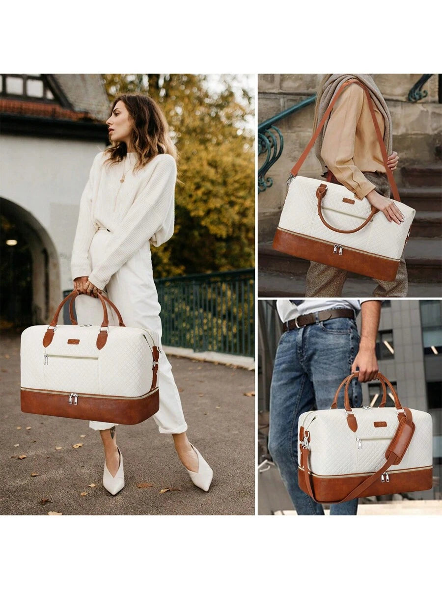 Weekender Travel Duffel Bag With Shoe Compartment