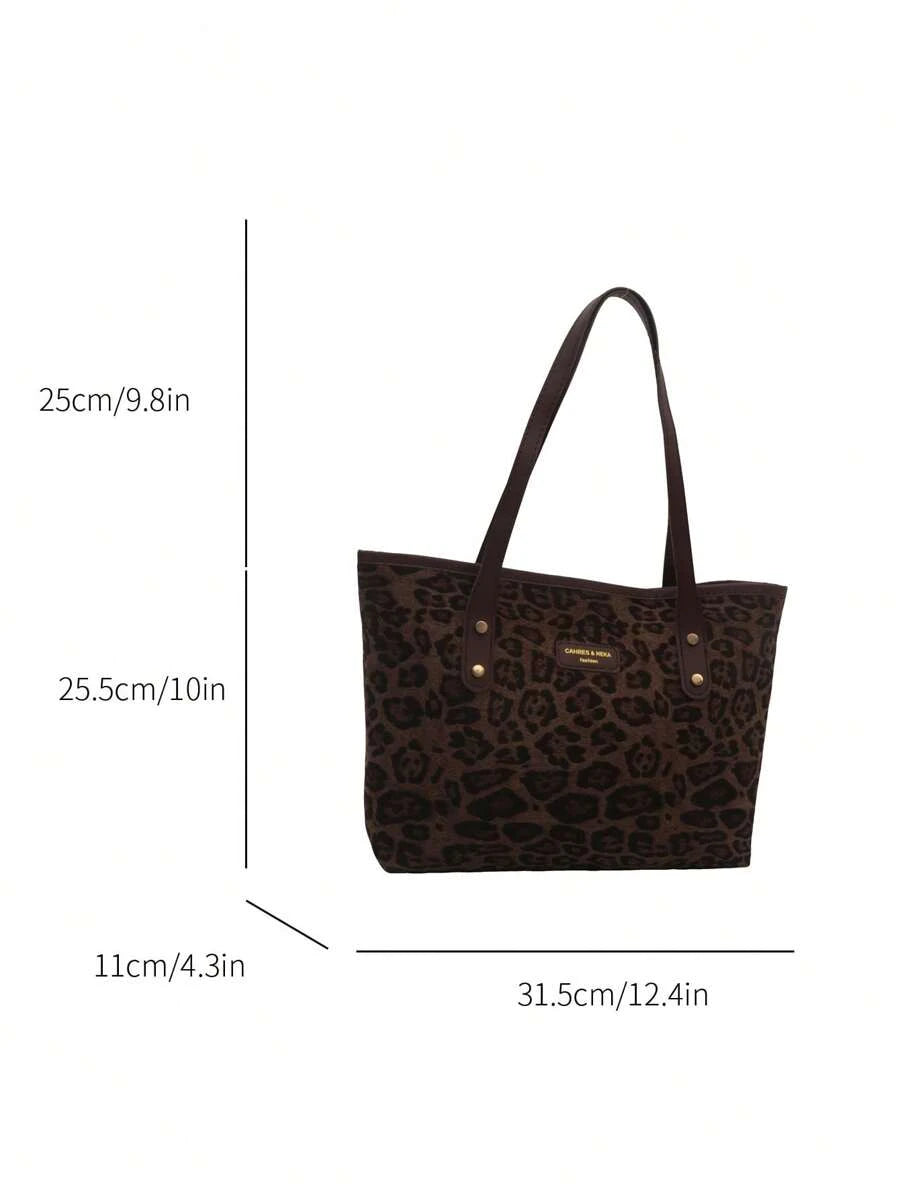 Women's Leopard Print Large Shoulder Bag