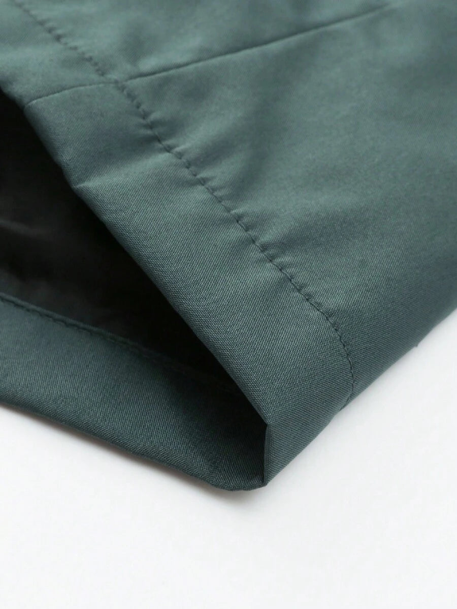 Men's Letter Print Contrast Color Long Sleeve Frog Button Jacket