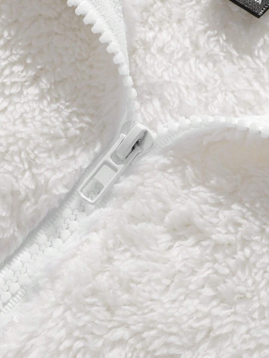 Men's Patchwork Stand Collar Half-Zip Fleece Sweatshirt