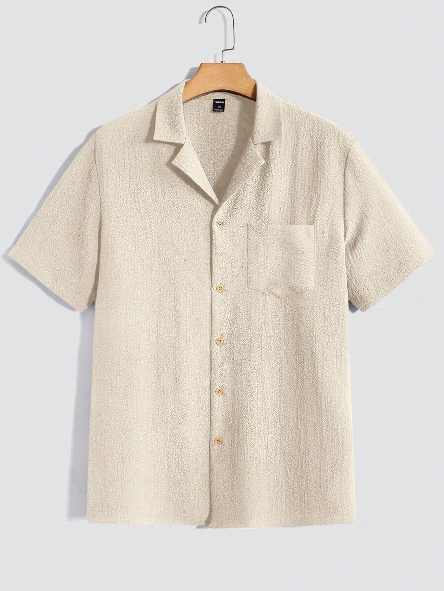 Men Short Sleeve Shirt And Pants Casual Summer Two-Piece Set