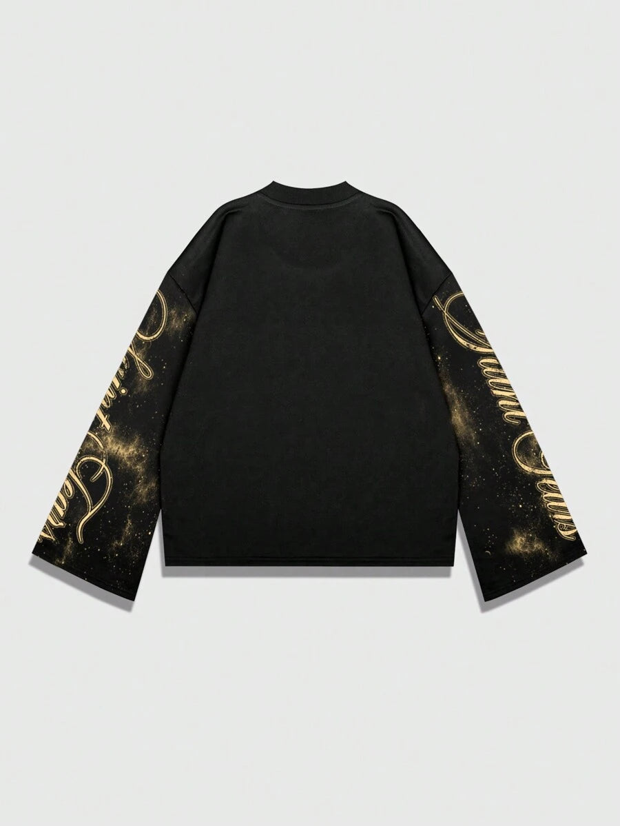 Men's Jesus Graphic Print Pullover Sweatshirt