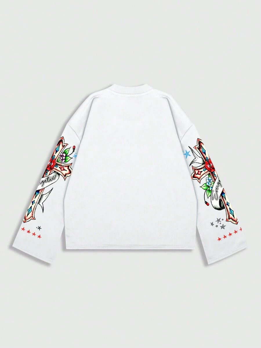 Men's Vintage Maria Graphic Print Pullover Sweatshirt
