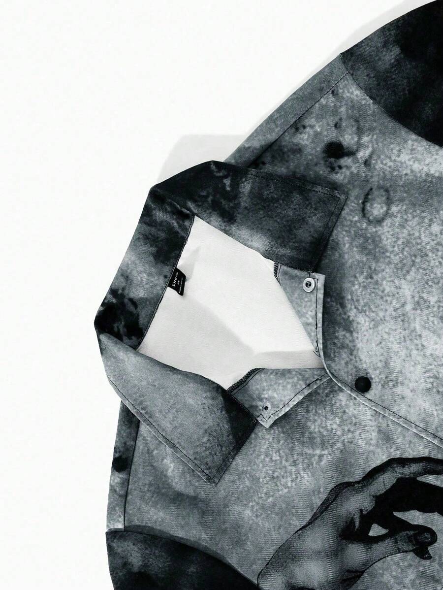 Men's Front Button Long Sleeve Pocket Minimalist Rave Jacket