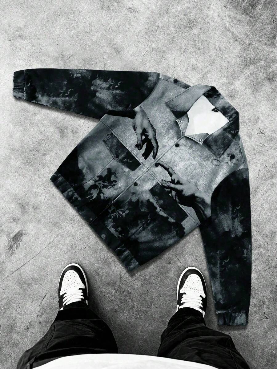 Men's Front Button Long Sleeve Pocket Minimalist Rave Jacket