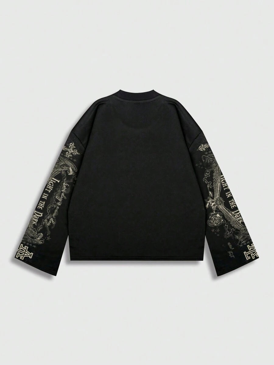 Men's Jesus Graphic Print Pullover Sweatshirt