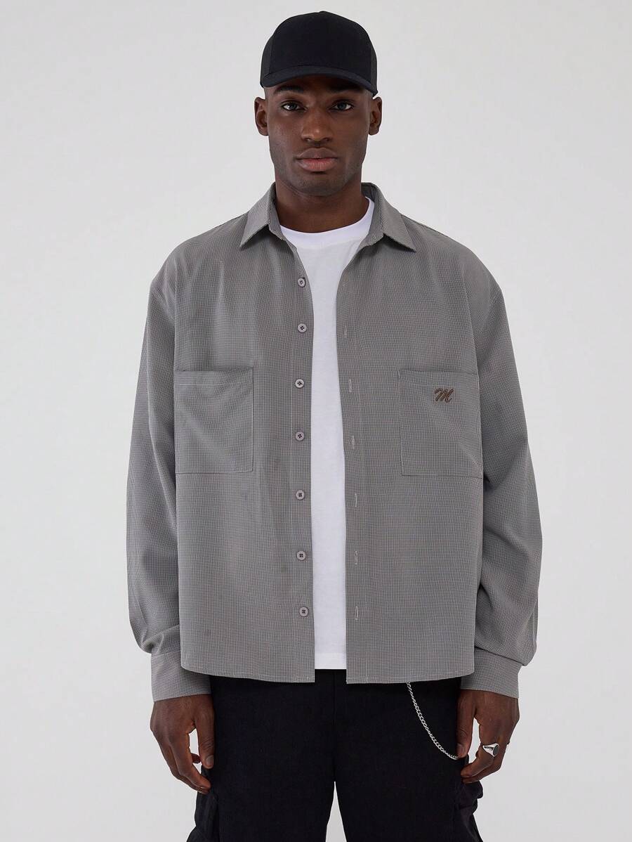 Checkered Pocket Button Up Shirt
