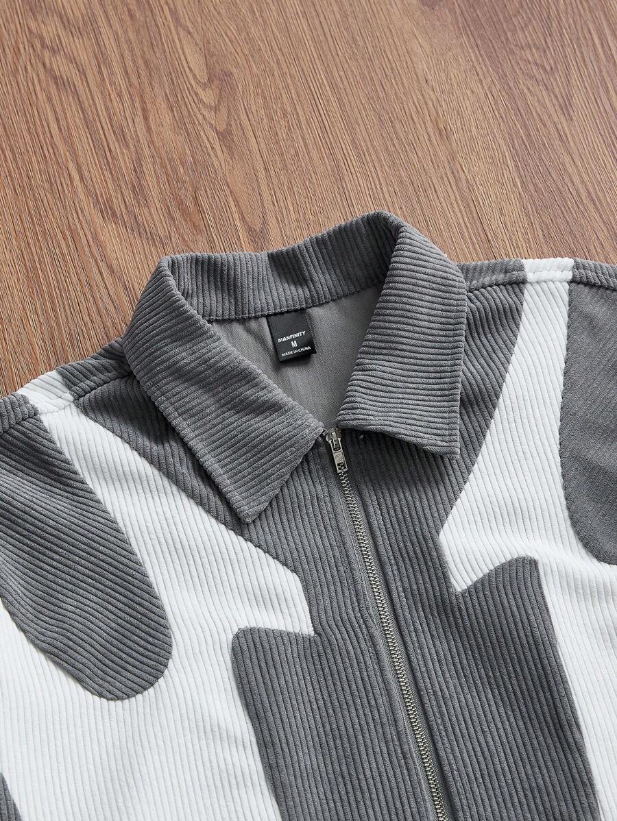 Patchwork Corduroy Long Sleeve Shirt