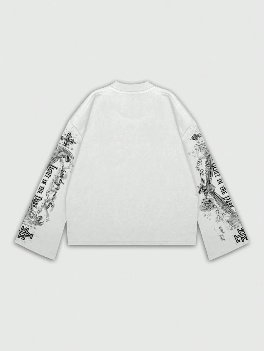 Men's Jesus Graphic Print Pullover Sweatshirt