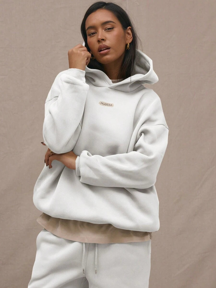 Embroidery Patch Oversized Hoodie