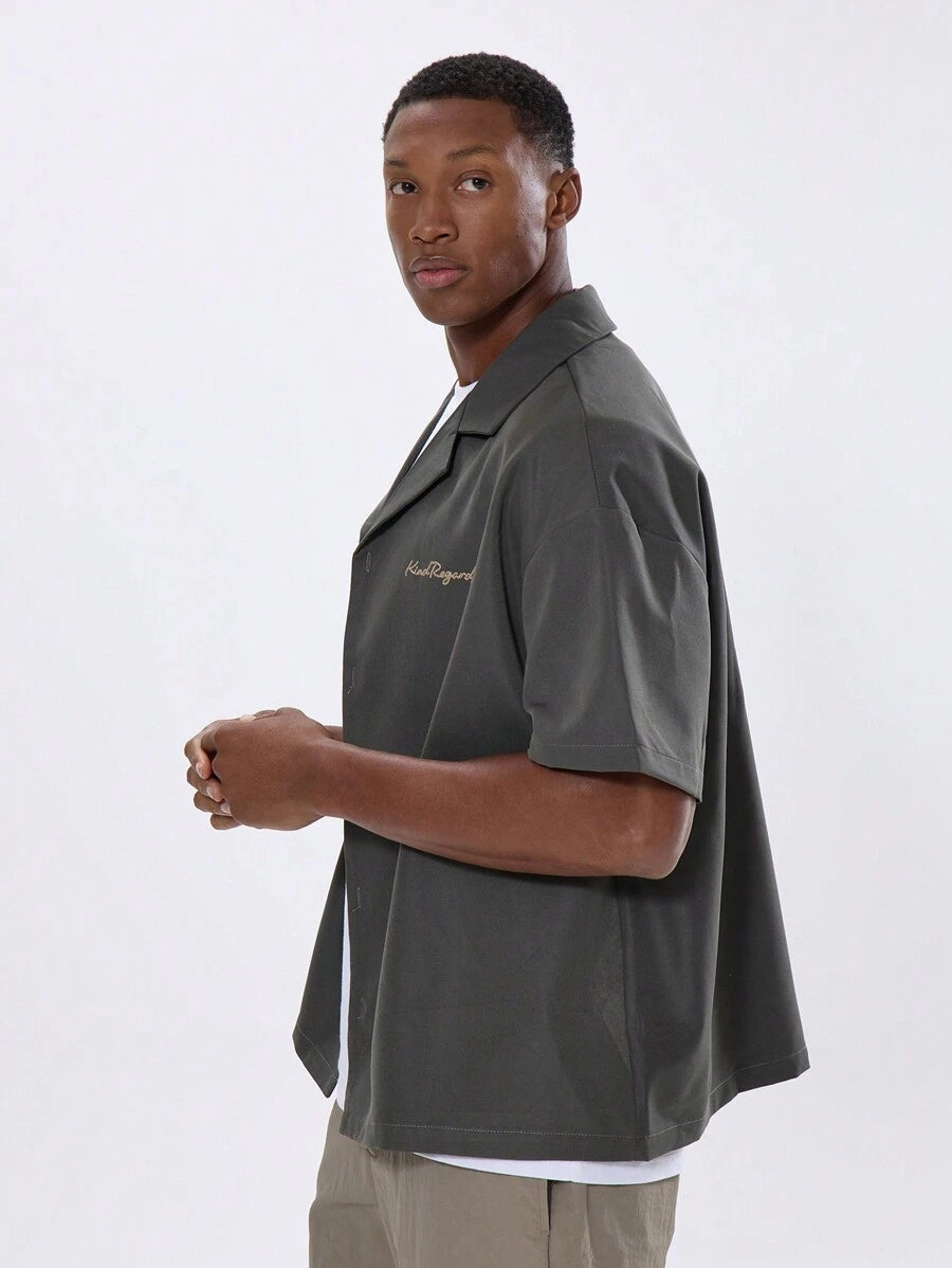 Button Up Short Sleeve Graphic Bowling Shirt