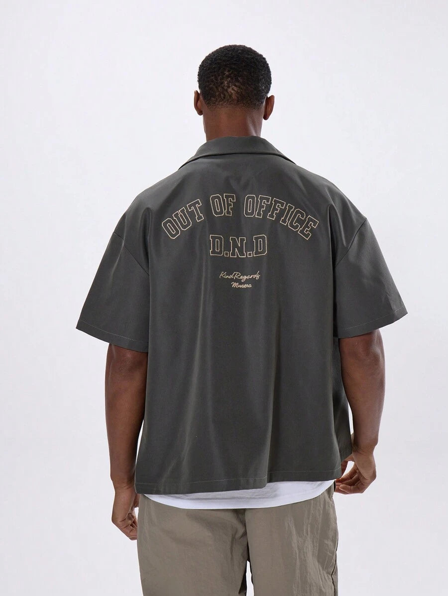 Button Up Short Sleeve Graphic Bowling Shirt