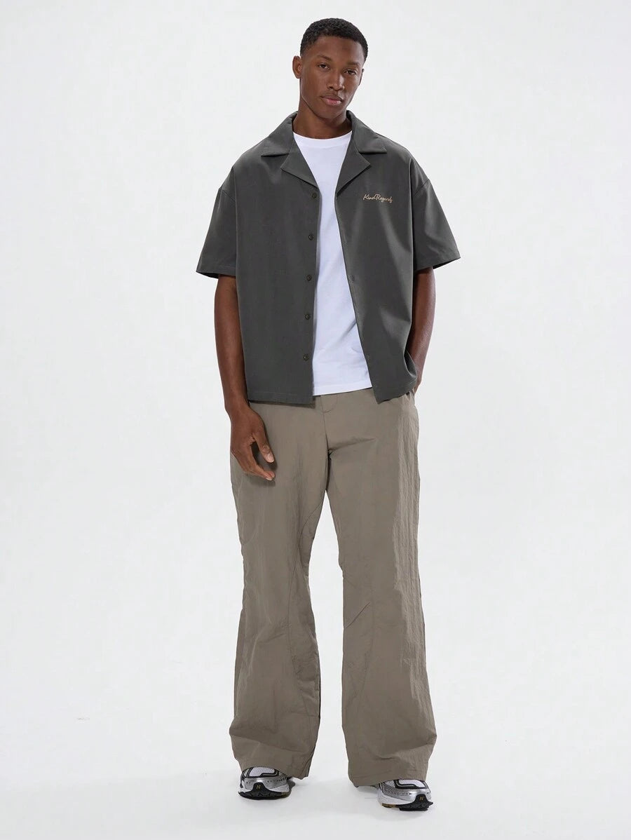 Button Up Short Sleeve Graphic Bowling Shirt